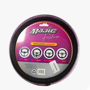 FORRO DE VOLANTE MAJIC DIAMANT NEGRO/ROSADO REF. 0889